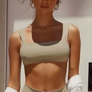 Tan + Lines by Sivan Ayla Womens Beach St. John Wide‎ Strap Swim Bikini Top M